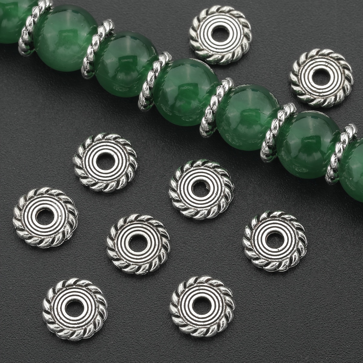 50pcs Spiral Pattern Alloy Spacer Beads for DIY Jewellery